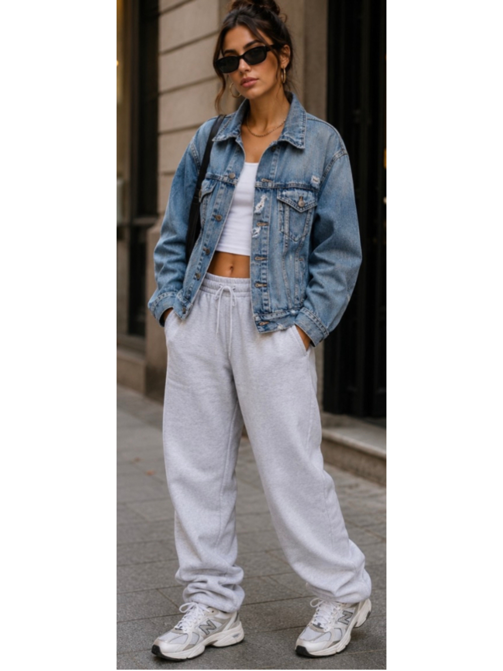 Women's ABLE Distressed Denim Jean Jacket Size S Blue Chic Streetwear